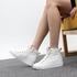 [GIRLS GOOB] Women's Lace Up Casual Comfort Ankle Sneakers, Girl's Invisible High-Heeled Fashion Shoes, Synthetic Leather - Made in KOREA